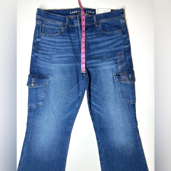 American Eagle Women’s Kick Boot Low Rise  Jeans Size- 14 Regular - Picture 5 of 11